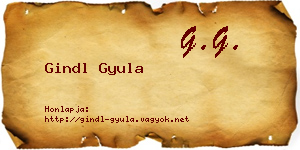 Gindl Gyula névjegykártya